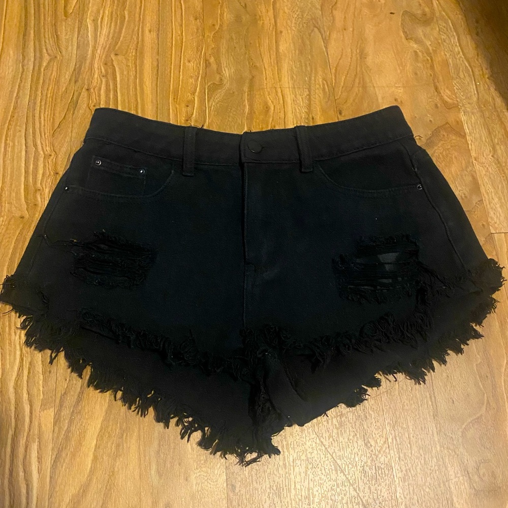 Black Jean Shorts